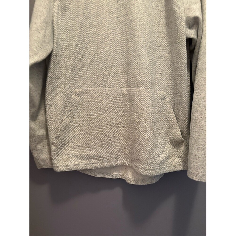 Russell Hoodie Mens Size M Light Gray Pullover Waffle Knit Kangaroo Pocket - Picture 2 of 9